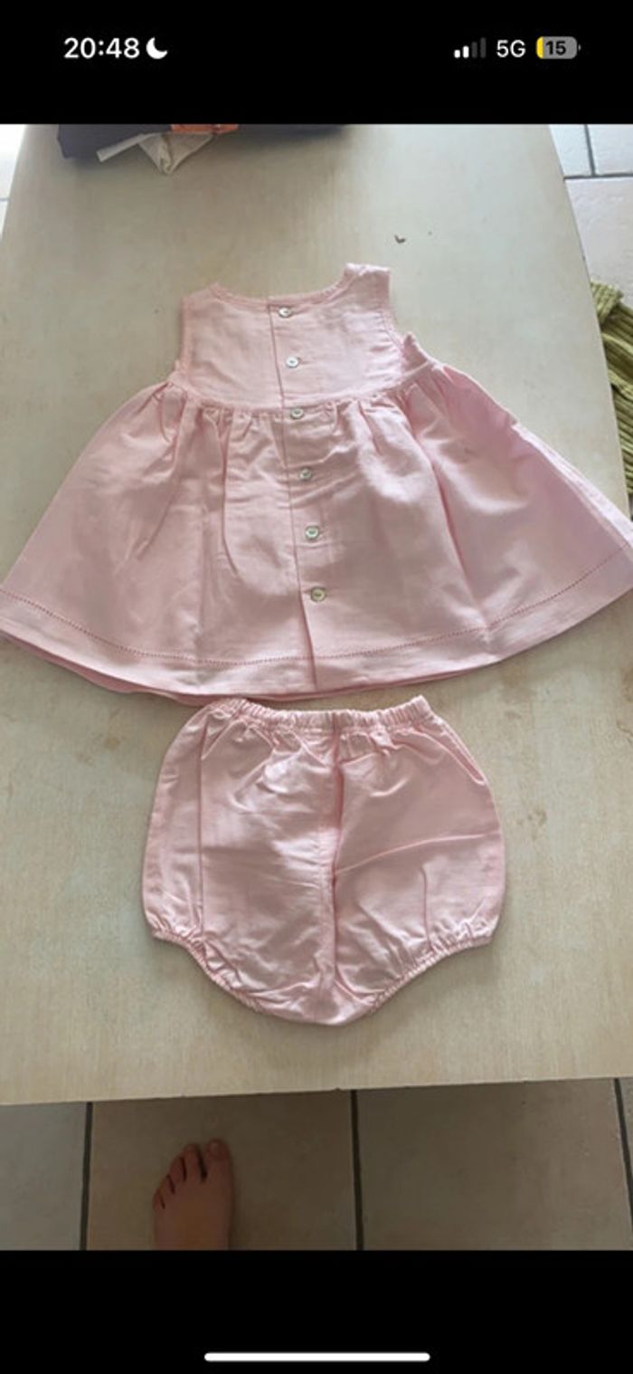 Ensemble Taille 74 (12 mois) Robe Rose avec culotte/short Neuf - photo numéro 2