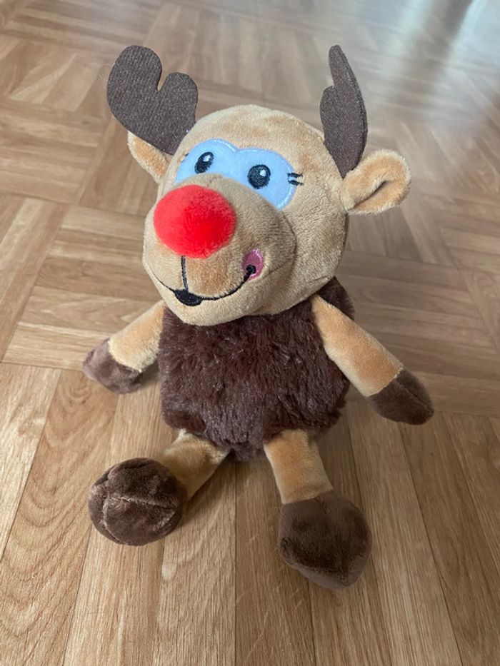 Peluche doudou Rudolph le renne 30cm (NEUF)