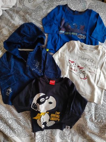 Lot de 4 tee-shirts manches longues 6 mois
