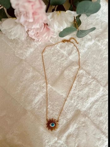 Collier en acier inoxydable doré avec œil