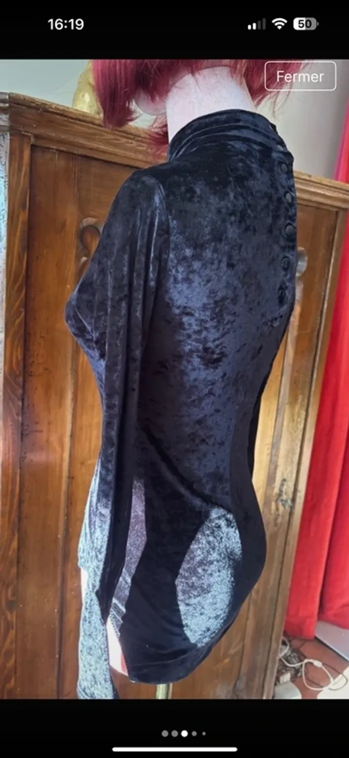 Body velours vintage manches longues - photo numéro 5