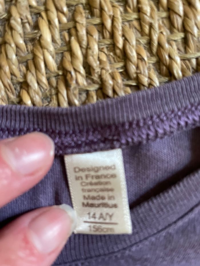 T-shirt violet « papillons » Okaidi 14 ans - photo numéro 3