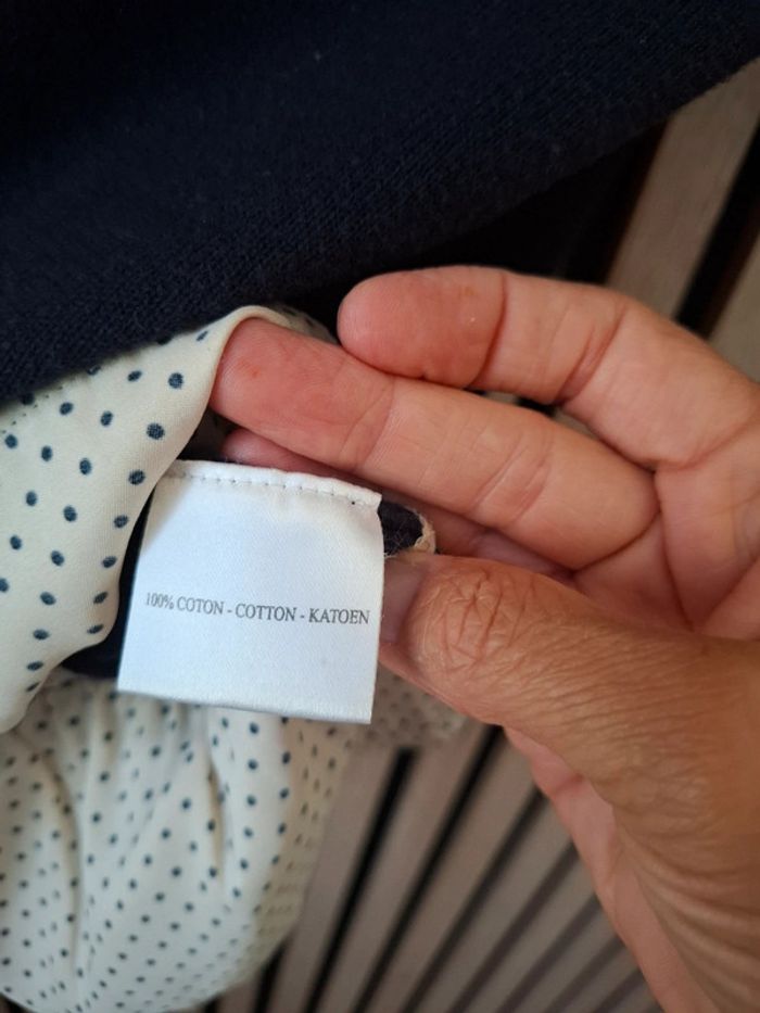 Pull bleu marine bohème Phildar T 42 - photo numéro 9