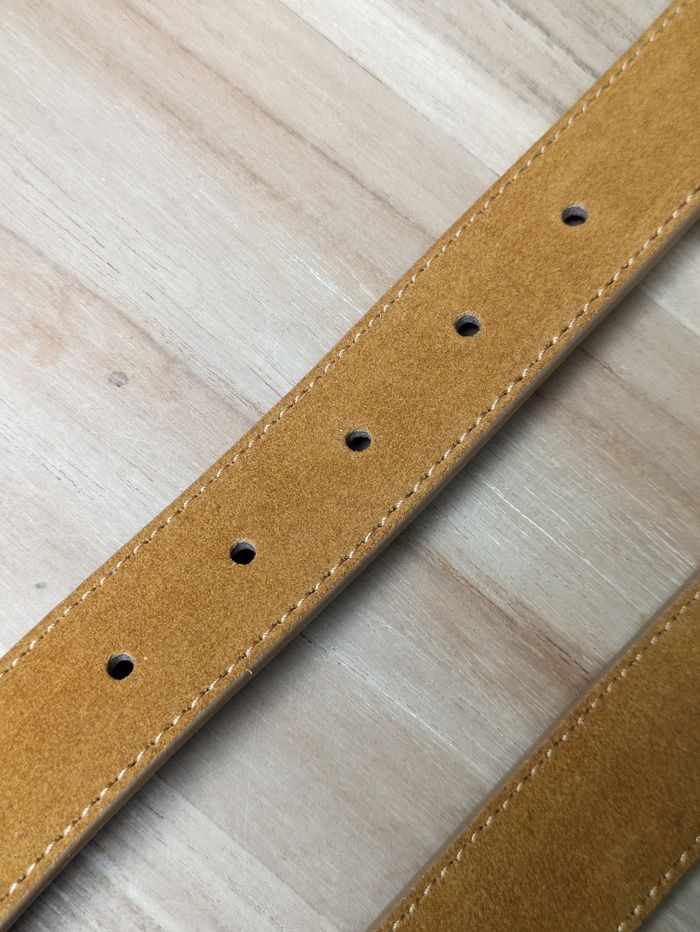 Ceinture en croûte de cuir Sezane colori tabac écaille T80 - photo numéro 5