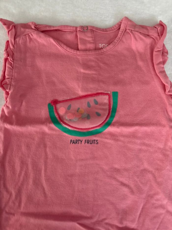Tee shirt pastèque pailleté 18 mois - photo numéro 2