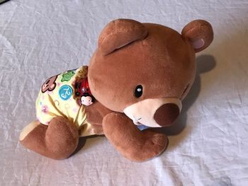 Petit Ourson Ours Couche Coccinelle Parle Chante Marche Lumière Rouge Peluche Petits Enfants Bébés