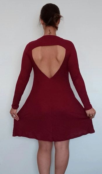 Robe pull dos nu bordeaux