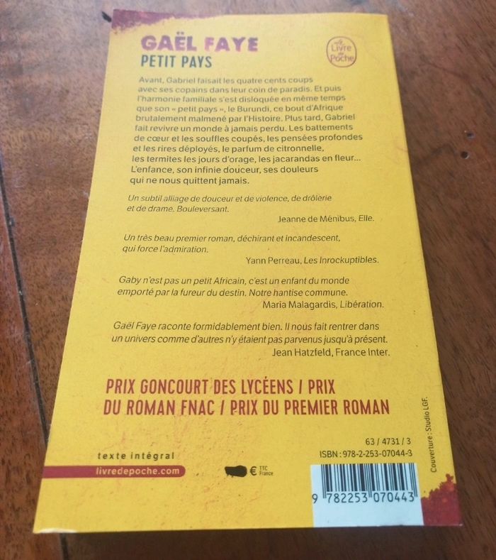 Livre "Petit Pays" de Gaël Faye neuf - photo numéro 4