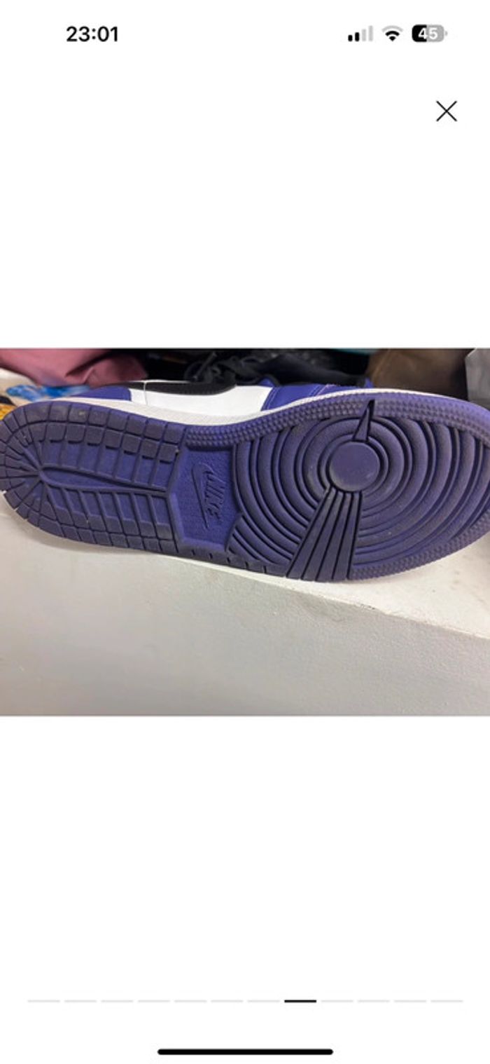 🟣 Air Jordan 1 Low Court Purple - Taille 40 (7Y) - Excellent état - photo numéro 11