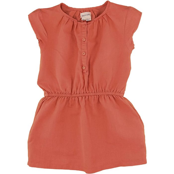 Robe à manches courtes 4 ans en coton et lin Arsène et les pipelettes