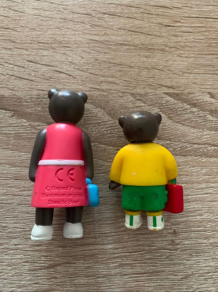 4 figurines petit ours brun sac et téléphone - photo numéro 5