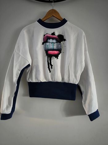 Sweat shirt imprimé lèvres neuf taille S 36