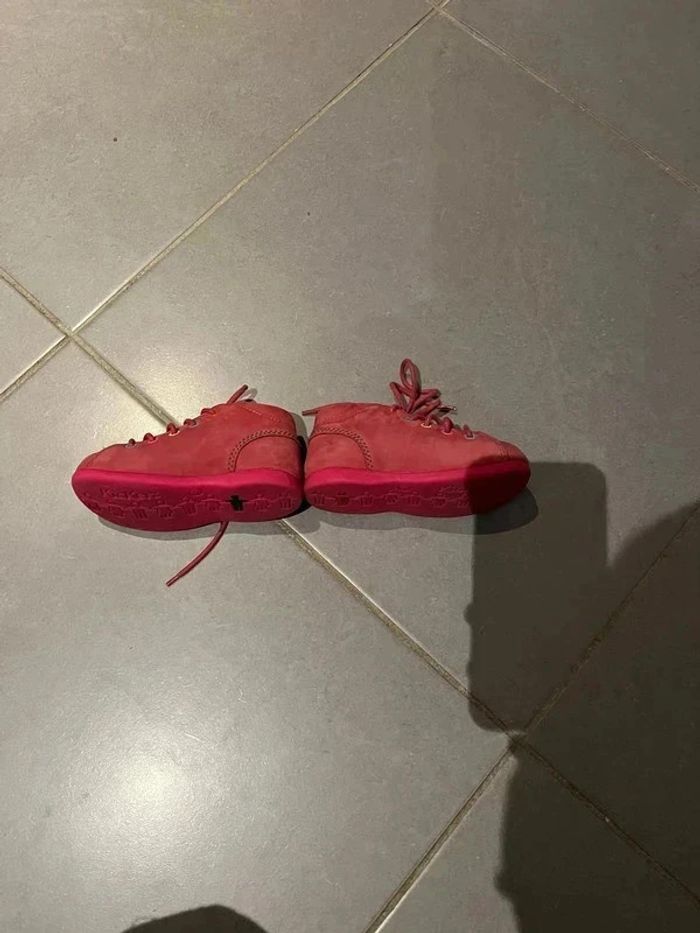 Bottines - Kickers - Nubuk - Rose, bleu turquoise, jaune & rouge - 23 - photo numéro 2