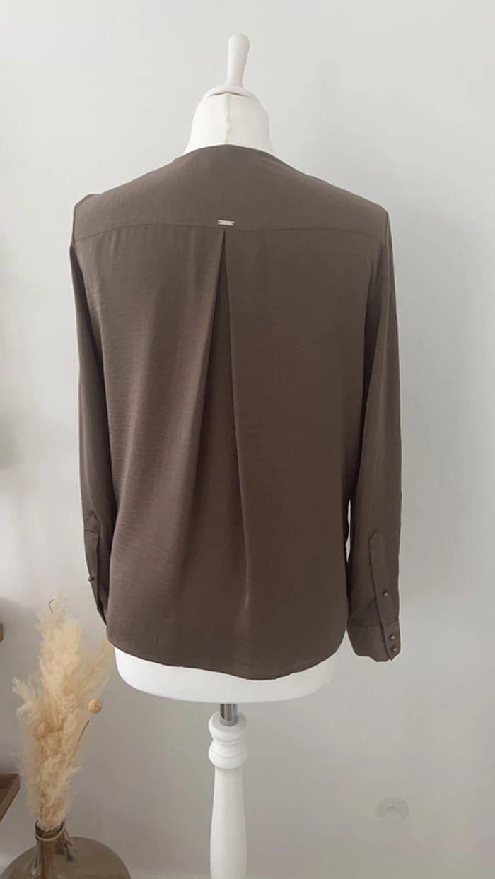Blouse chemisier kaki Ikks S comme neuve - photo numéro 4