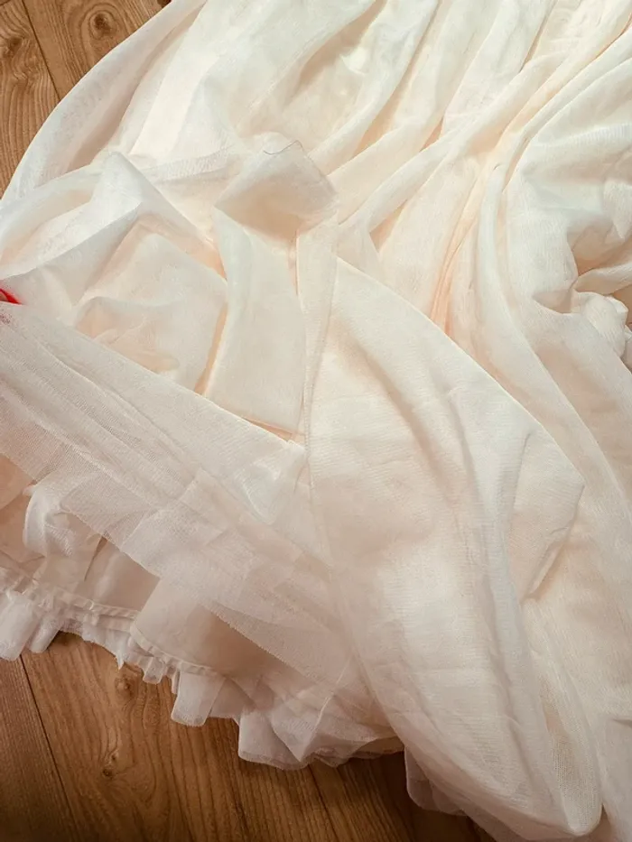 Taille 8 ans Robe longue créateur fille TAO crème bronze * sequins tulle * 💞 - photo numéro 6