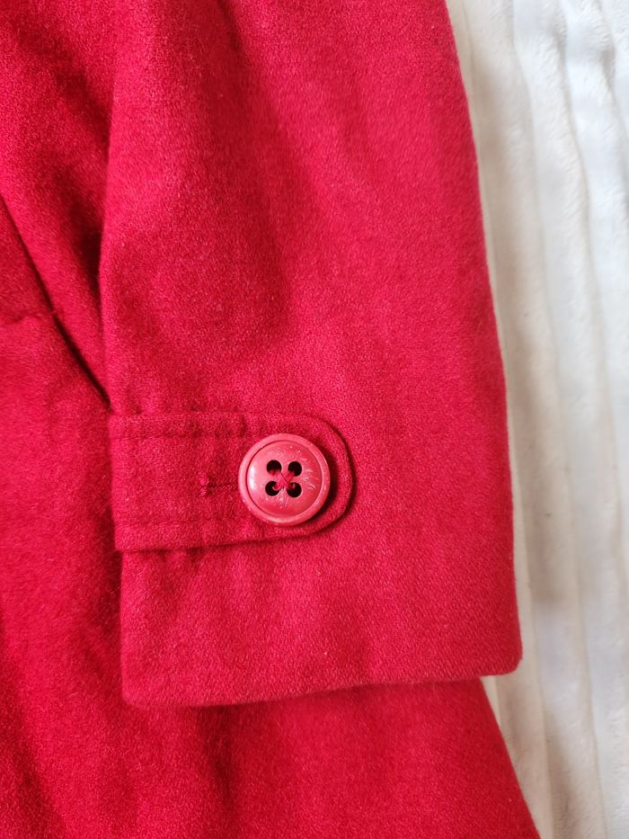 🧣 Manteau rouge type duffle-coat Vertbaudet 6 ans – laine, chaud et élégant - photo numéro 3