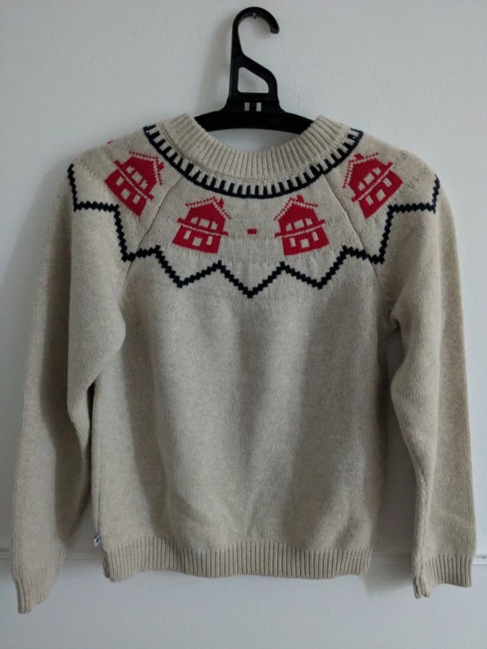 Pull beige chaud thème montagne 12 ans - photo numéro 5