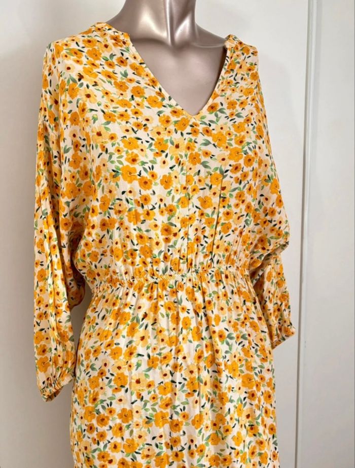 Robe longue bohème fleurie jaune & blanche taille 38 (M) Promod - photo numéro 6