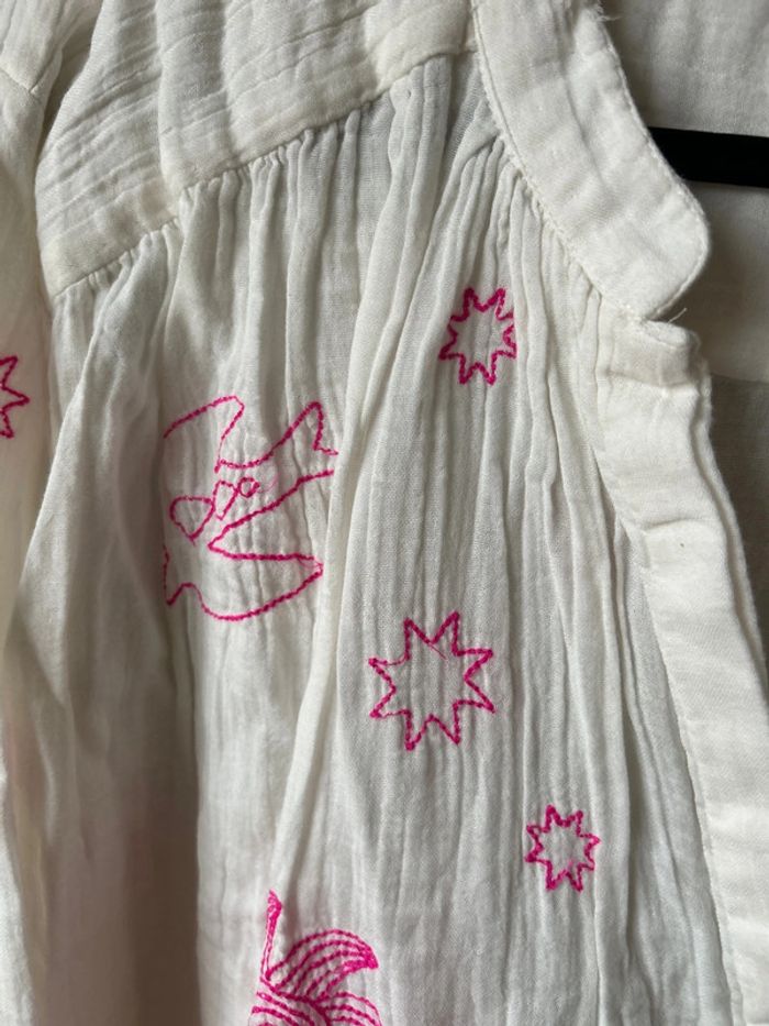 Chemise ML broderies roses Toscandjoe - photo numéro 3
