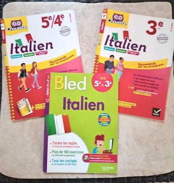 Lot de 3 livres d'italien pour le collège 