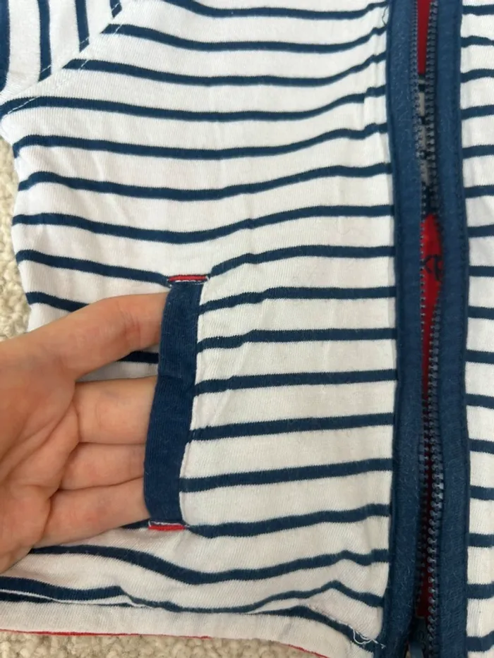 Veste légère réversible rouge et marin mixte - Obaibi - 12 mois - photo numéro 6