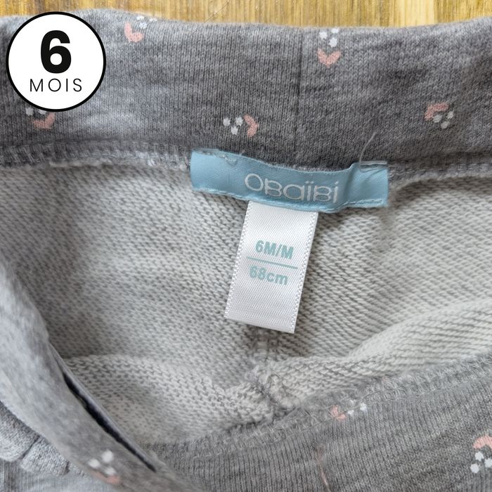 Pantalon Jogging gris - bébé fille 6 mois - photo numéro 3