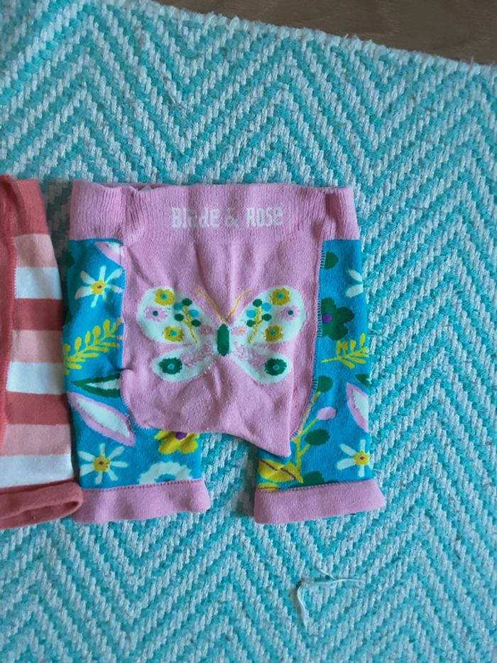 Lot de 2 collant court / short flamand et papillon T. 1-2 ans - photo numéro 2