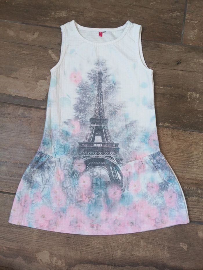 Robe sans manche Fille 5 ans Tout Eiffel fleurs Orchestra