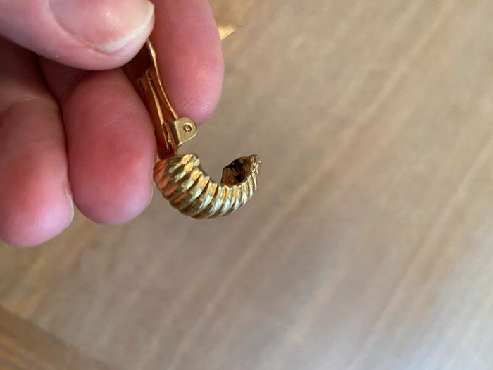 Boucles d’oreilles clip forme cabochon plaqué or - photo numéro 7