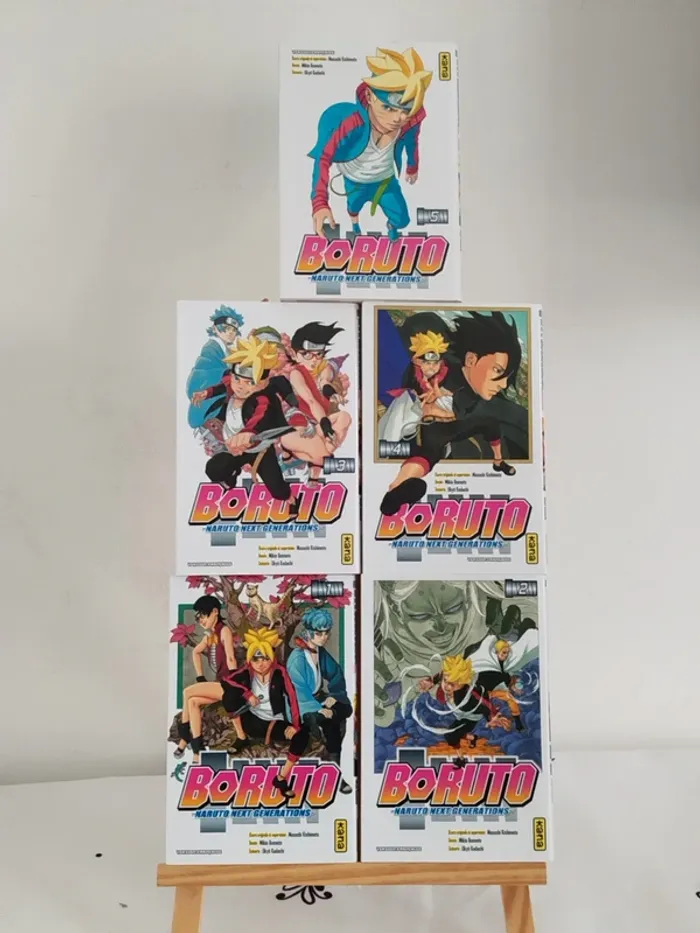 Lot de 5 livres Mangas Boruto tome 1 à 5 Kana