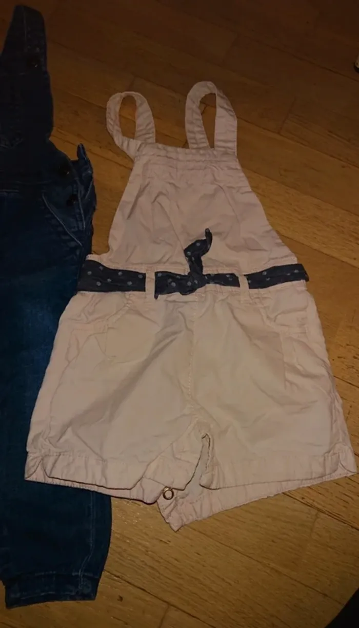 Lot salopette et combishort rose pale - photo numéro 4