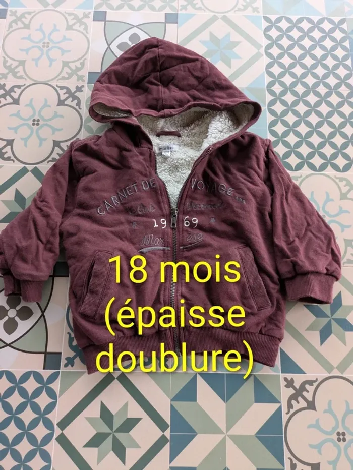 Sweat zippé bébé 18 mois