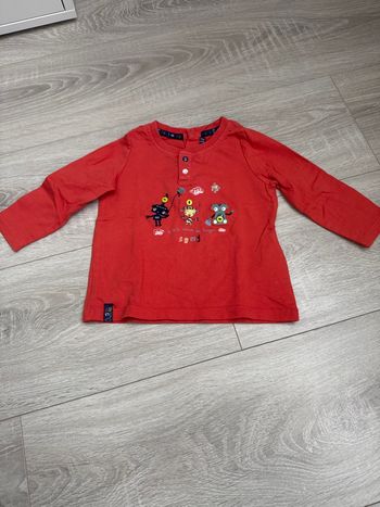 Pull fin rouge/orange - Taille 12 mois - Sergent Major