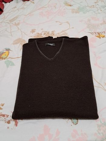 Pull col V celio marron