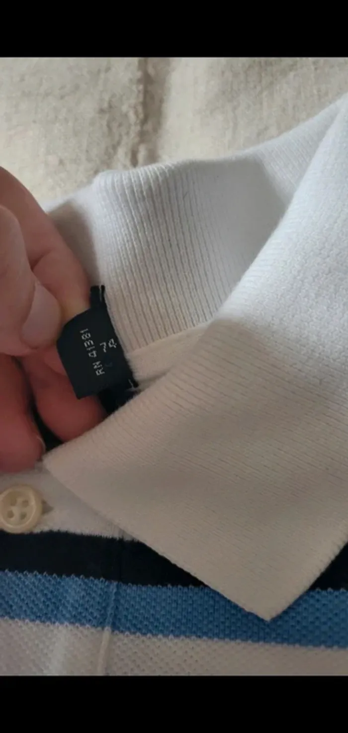 Polo ralph lauren vintage rétro bleu blanc taille xl - photo numéro 4