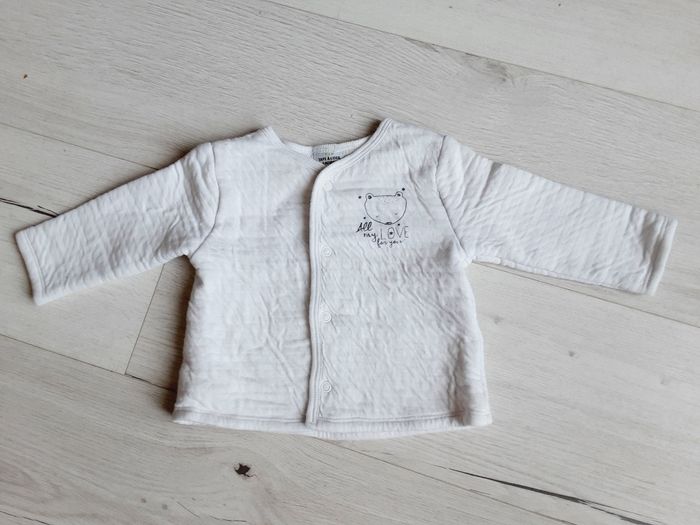 Vêtement bébé mixte garçon fille gilet blanc Tape à l’œil ours 6 mois