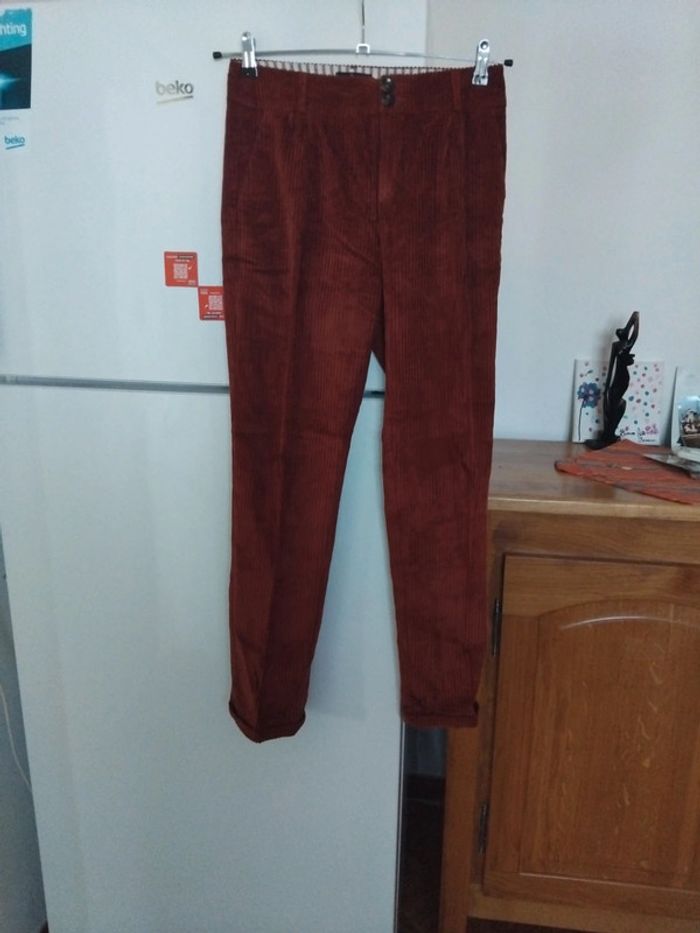 Pantalon One step velours neuf  t36 100% coton - photo numéro 4