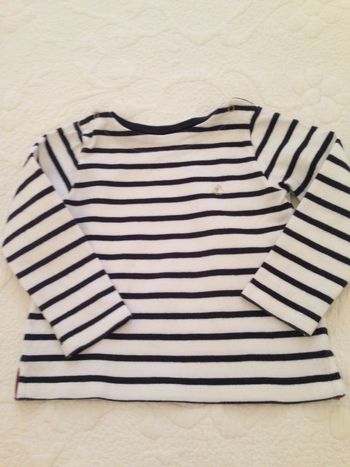 Polo Rayure Marine & Blanc Petit Bateau