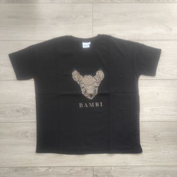 Tee-shirt Bambi noir et beige