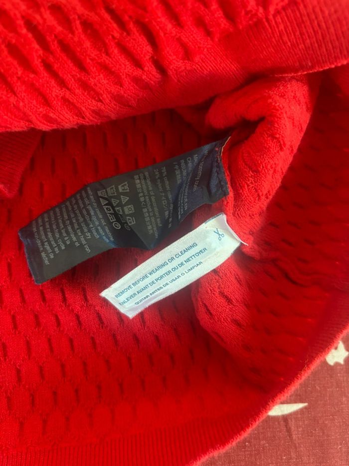 Sweat manche 3/4 Tommy Hilfiger brodé rouge col bleu blanc rouge - photo numéro 8