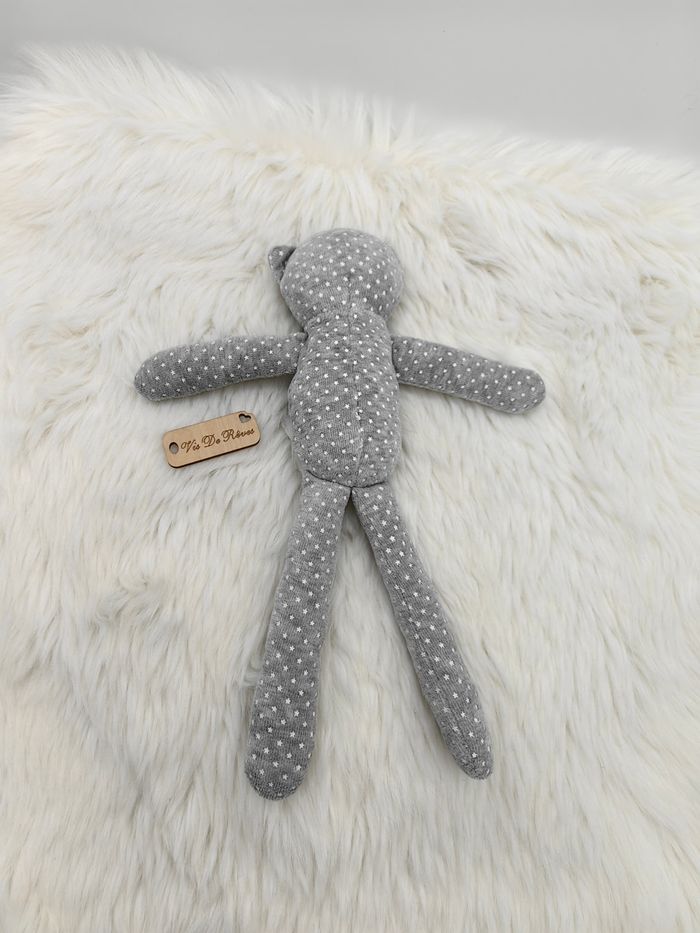 Doudou peluche Chat Étoiles gris blanc Bout'chou - photo numéro 3