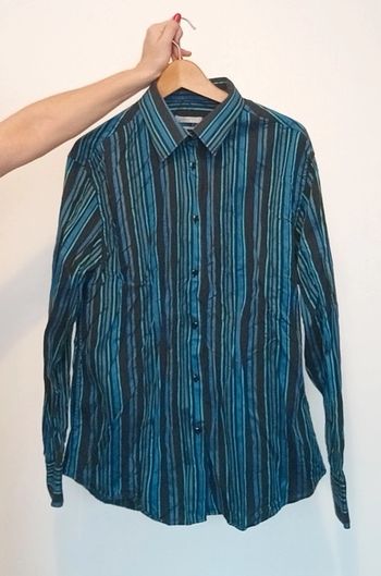 Chemise rayée bleu/ vert 43/44