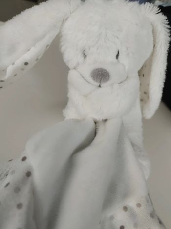 Doudou Lapin Pommette blanc
