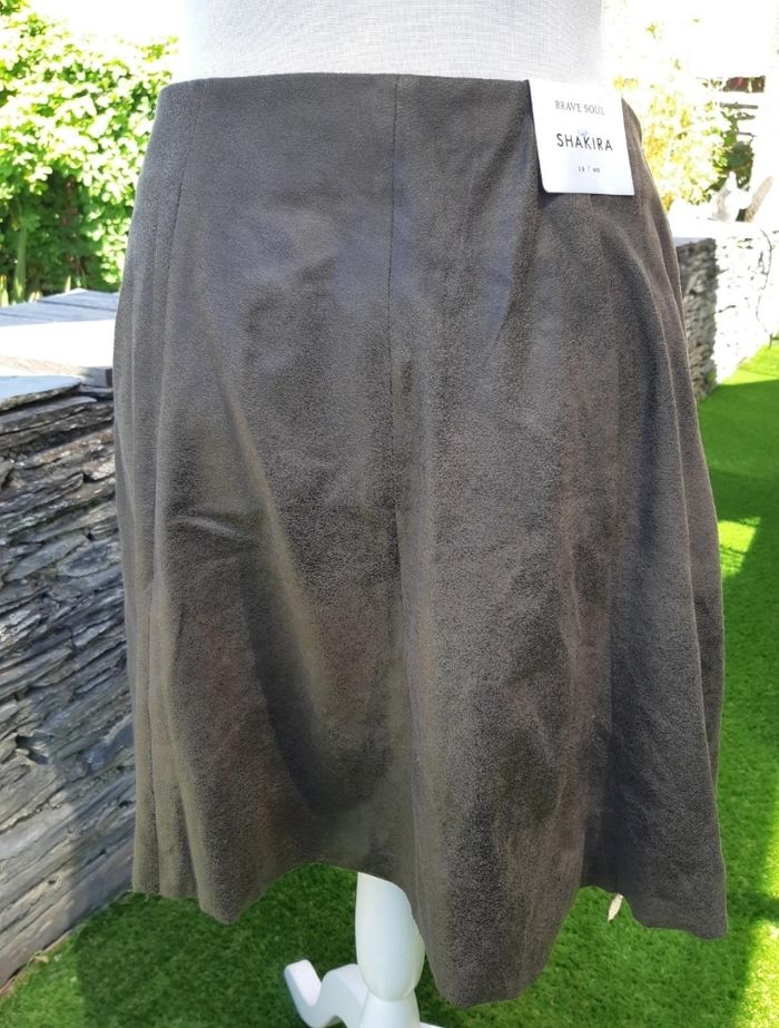 Jupe trapèze évasée marron Shakira - photo numéro 4