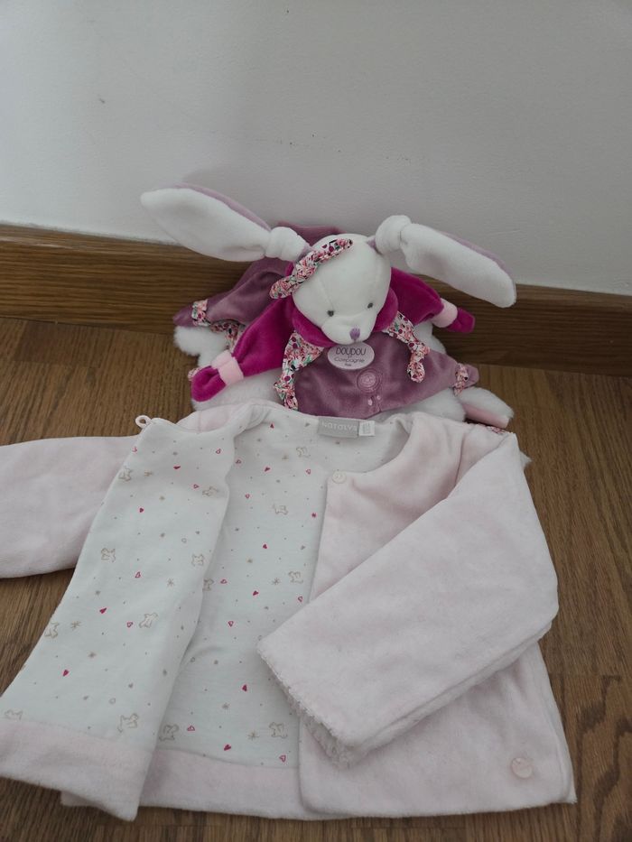 Veste chaude molletonnée rose bébé fille Natalys 6 mois