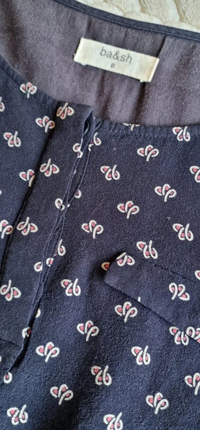 Blouse Ba&sh noire à motifs modèle Tewis taille 0 ou 34 - photo numéro 3