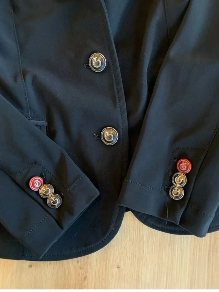 Veste de concours Cavalleria Toscana – Noir avec liseret rouge – Taille 10 ans - photo numéro 3