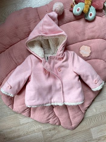 Manteau rose hiver