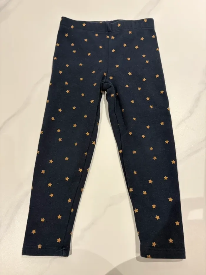 Legging bleu marine/dorée étoile fille 4 ans kiabi
