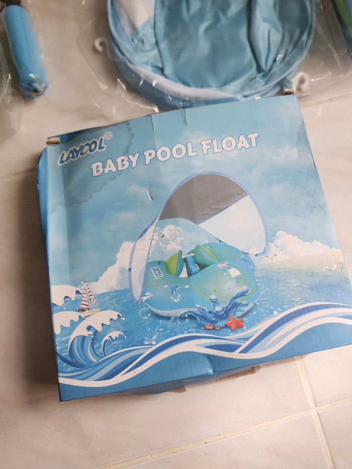 Laycol baby pool flottaison bouée ombrelle bébé enfant bleu small - photo numéro 2